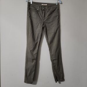 Levis 311 Shaping Skinny Jeans Olive Denim Size 27 Womens